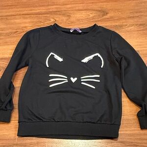 Black & white Cat Face Kids Sweatshirt